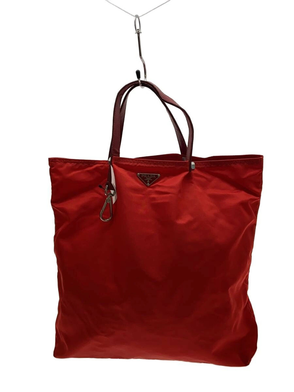 Prada Vitello Daino Shopping Leather Tote Bag Red Brown